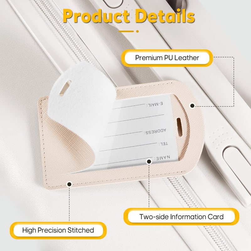 Airkit 3 Pack Luggage Tags for Suitcases, TSA Approved Bag Tags, Baggage Tags with Privacy Protection, Travel Essentials Luggage Accessories, Cream White - Image 4